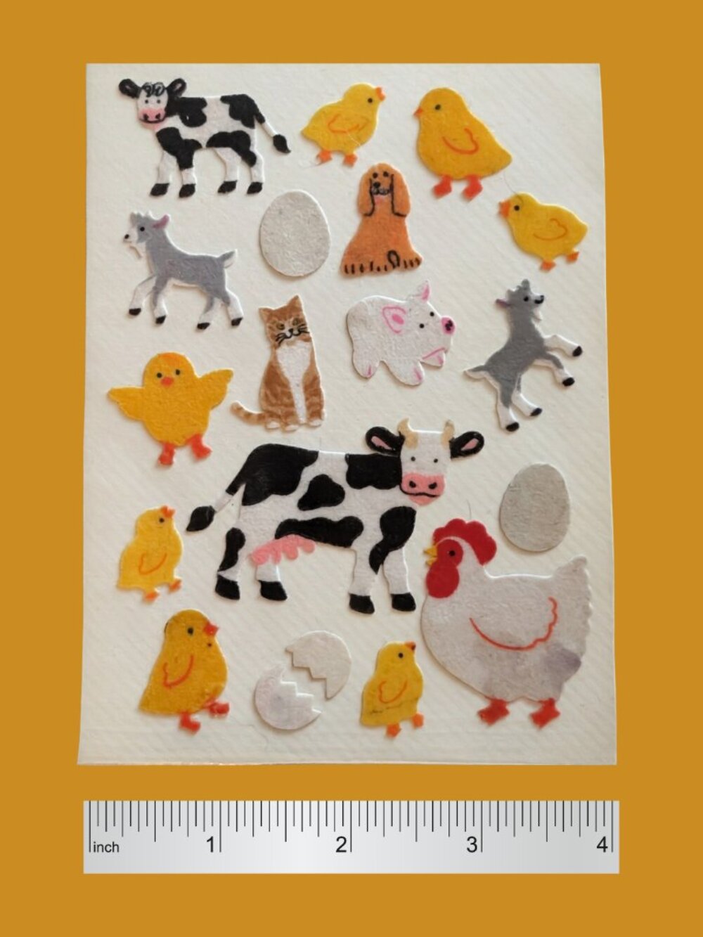 Vintage 90s Used Sandylion Fuzzy Farm Animal Stickers